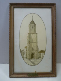 Linogravure église de Martel