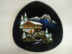 Assiette émaux de Longwy - Chalet de montagne