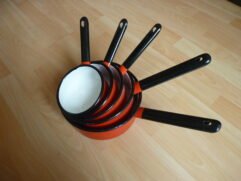 Lot de 5 casseroles émaillées rouge