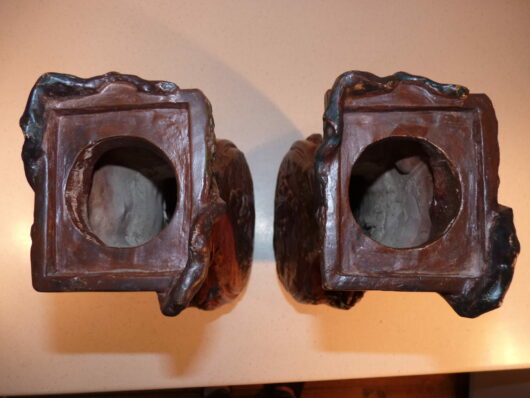 Paire vases polychromes Art Nouveau – Image 7