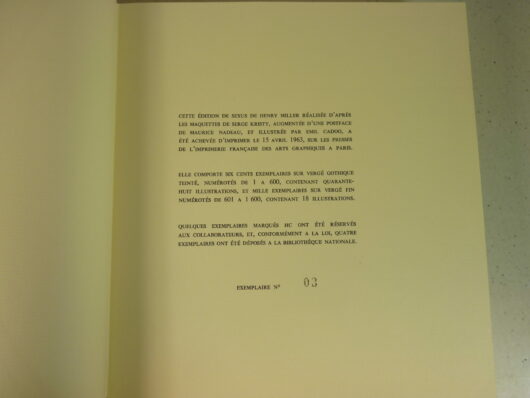 Sexus - Henry Miller - Vergé Gothique 3/600 – Image 3