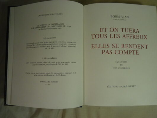 Boris Vian - Œuvres Romanesques - Éditions Sauret - 6 volumes – Image 2